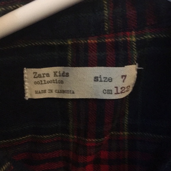 Zara size 7 plaid shirt - Picture 2 of 2